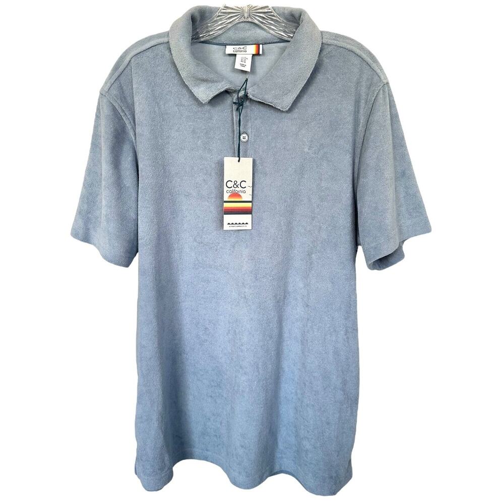 C&C California Men's 2 PCS Swimming Shorts And Polo Top Set Size XL Blue - Picture 2 of 14